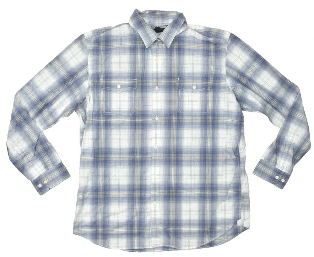 Banana Republic Men's Slim Fit Plaid Shirt Big & Tall Size XXL Pockets